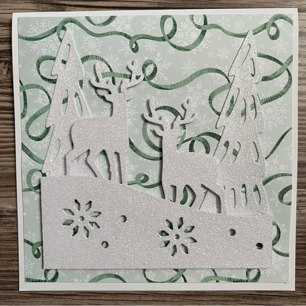Handmade Christmas Holiday Greeting Cards Set of 8 Square 5.5” x 5.5”